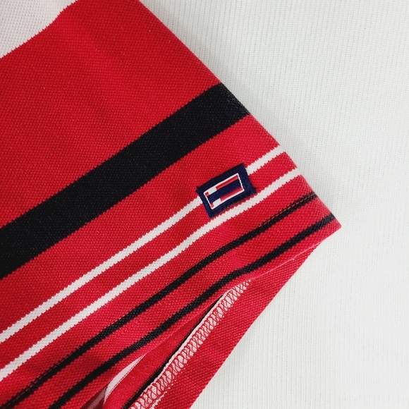 Bugle Boy Striped Polo Shirt Men's Size XL Short Sleeve Red Black White - Picture 4 of 10